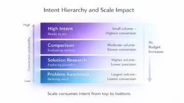 Intent saturation in PPC - why scale changes quality 3 audience saturation in ppc infographics 01
