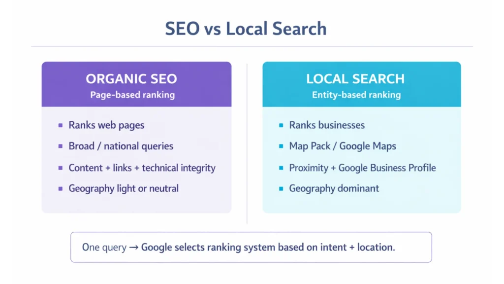 SEO vs Local Search - where organic visibility ends 2 seo vs local search infographics 01