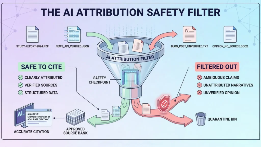Attribution Safety: Why AI Systems Avoid Citing Unclear Claims 2 Attribution Safety infographics 01 2