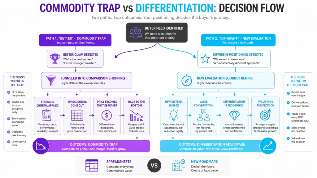 better vs different brand positioning infographic 01