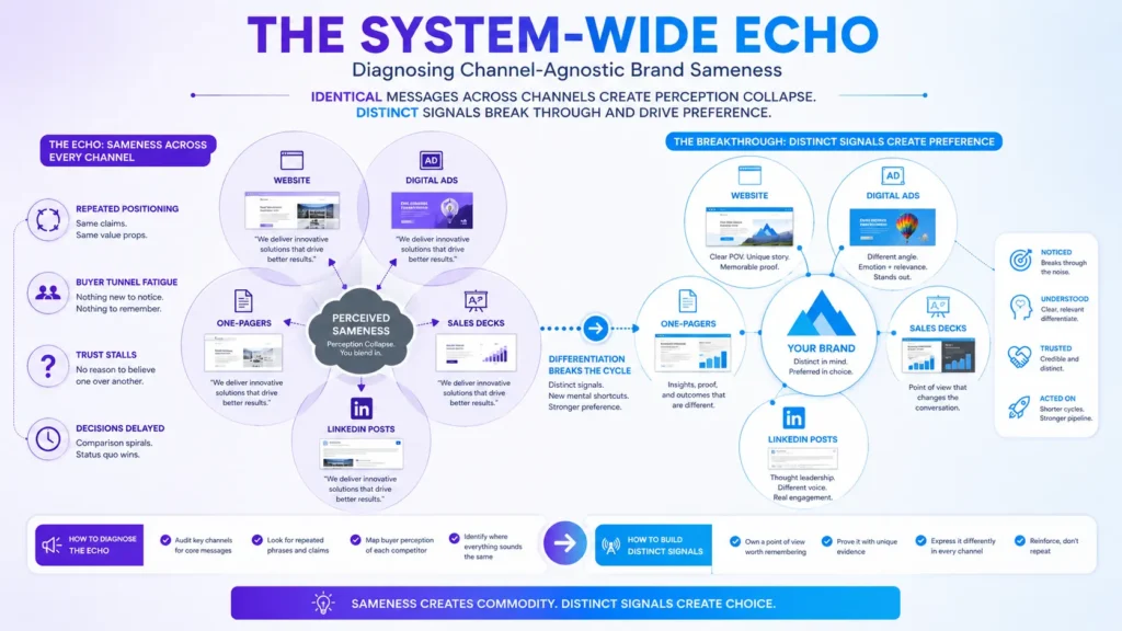 brand sameness signals trust delay infographic 02