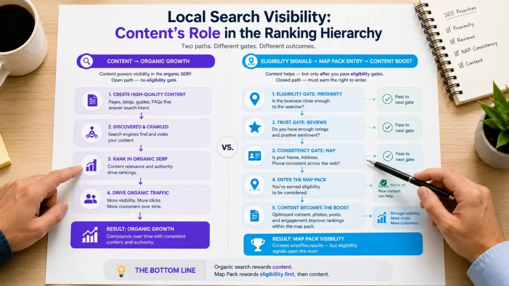 Why Content Rarely Moves Your Local Pack Visibility 5 content impact on local pack visibility infographic 02