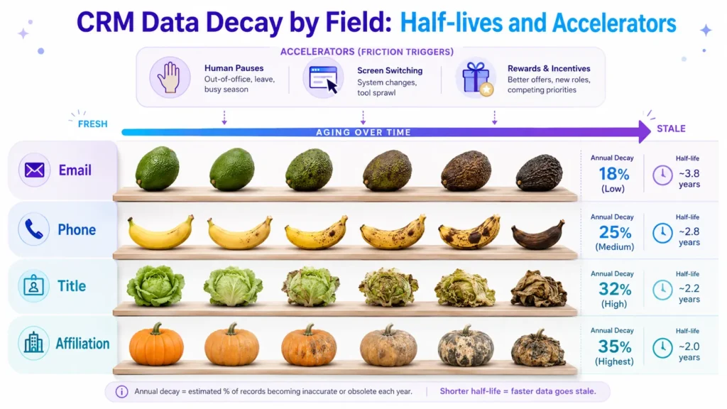 Why CRM Data Decays: Understanding the Mechanics of Truth Erosion 2 crm data decay mechanics infographic 01