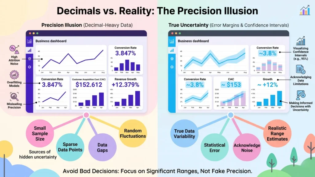 Why Precise Attribution Numbers Mislead Strategic Decision‑Makers 2 false precision in attribution infographic 01