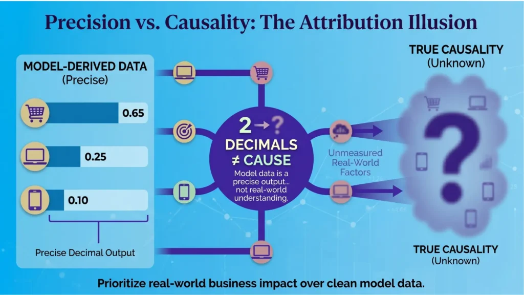 Why Precise Attribution Numbers Mislead Strategic Decision‑Makers 5 false precision in attribution infographic 02