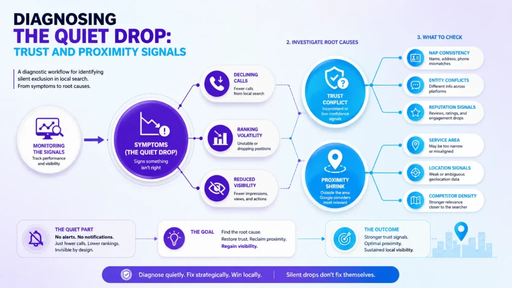 When Local Visibility Drops Without a Warning 5 local search silent exclusion infographic 02