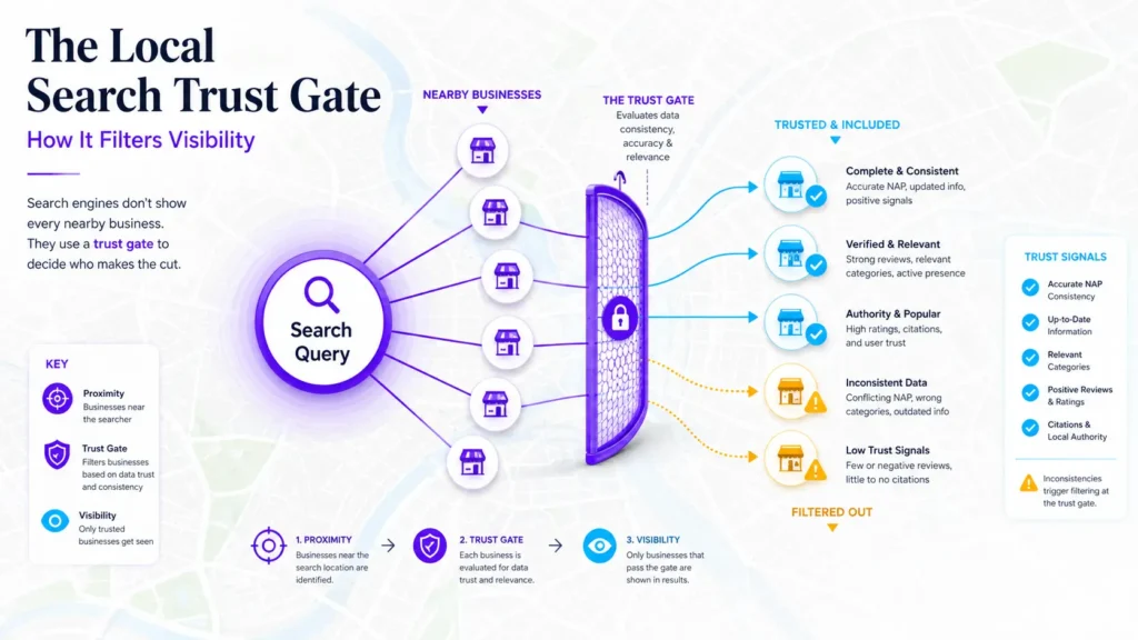 Why Proximity Isn’t Enough: The Trust Gate That Defines Local Search Visibility 2 local search trust gate infographic 01