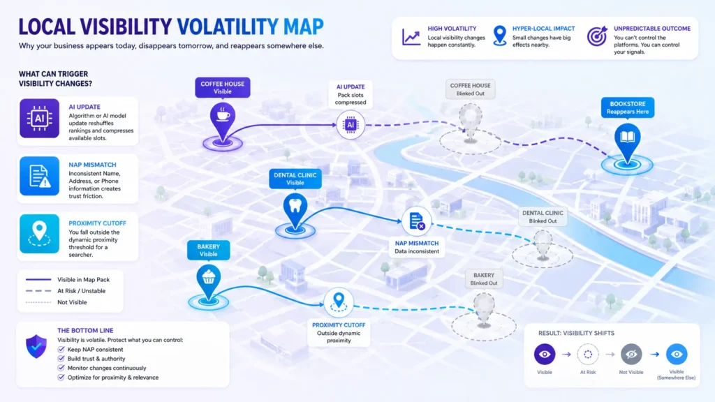 When SEO Effort Doesn’t Translate to Local Visibility: Why You’re Optimizing the Wrong System 4 organic vs local visibility gap infographic 02