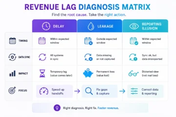 Why Revenue Appears Unchanged Despite Optimization Gains 5 revenue lag impact analysis infographic 02
