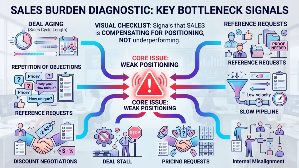 When Sales Becomes the Clarifier: Diagnosing the Burden of Trust Delayed by Positioning Failure 4 sales burden from poor positioning infographic 02