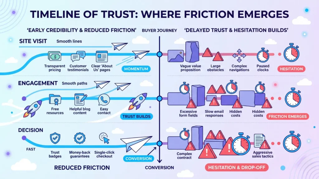 When Trust Arrives Too Late 3 trust timing in positioning infographic 01