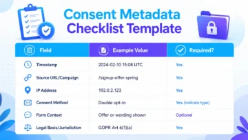 Email Consent and List Hygiene: Ensuring Legal, Operational, and Deliverability Excellence 3 email consent and list hygiene infographic - Consent Metadata Checklist Template